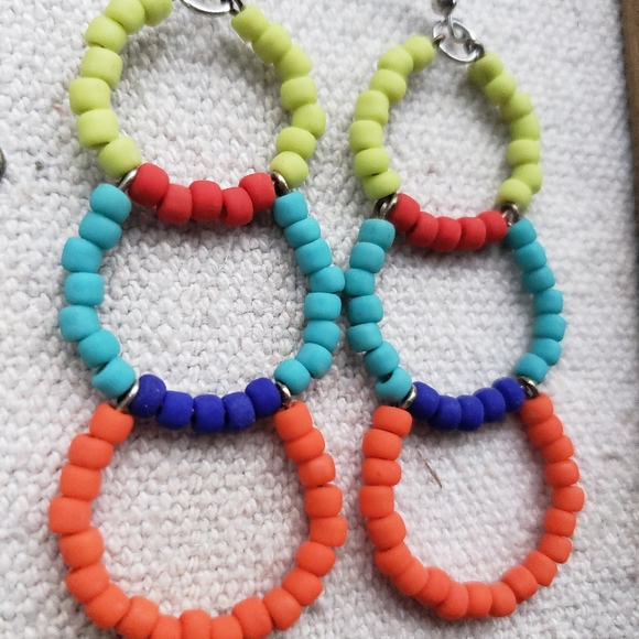 Multi Colored Neon Earrings, Retro Baby! - Picture 2 of 4